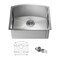 Kibi 22 in. Handcrafted Undermount Single Bowl 16 gauge Stainless Steel D Shape Kitchen Sink K1-S22-D - alternate 1